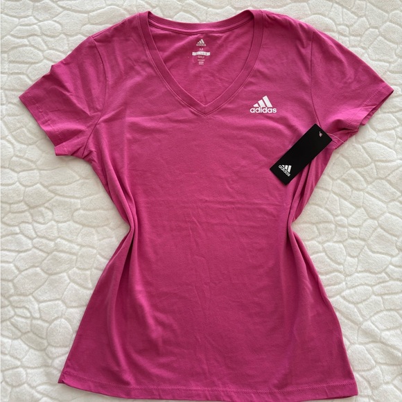 Adidas Women's Golf Pink V-Neck Top - Picture 2 of 7